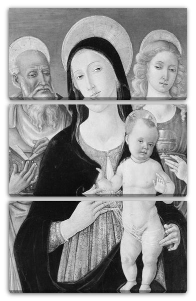 Leinwandbild Matteo di Giovanni di Bartolo - Madonna und Kind mit Heiligen Hieronymus und Maria Magdalena