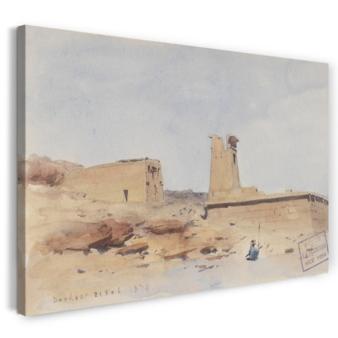 Leinwandbild Frederick Arthur Bridgman - Der Tempel von Dendur, den Pylon und die Terrasse zeigend