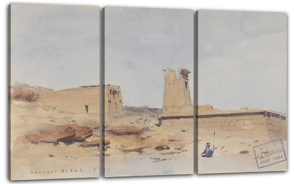 Leinwandbild Frederick Arthur Bridgman - Der Tempel von Dendur, den Pylon und die Terrasse zeigend