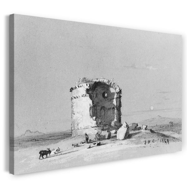 Leinwandbild Jasper Francis Cropsey - Torre dei Schiavi, Die römische Campagna (aus Cropsey Album)