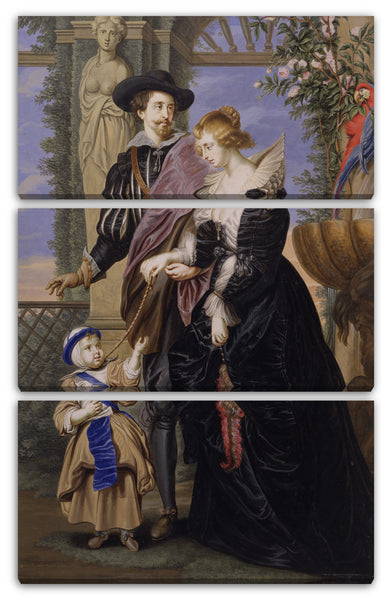 Leinwandbild Bernard Linse - Kopie nach "Rubens, seine Frau Helena Fourment (1614-1673) und ihr Sohn Frans (1633-1678)"