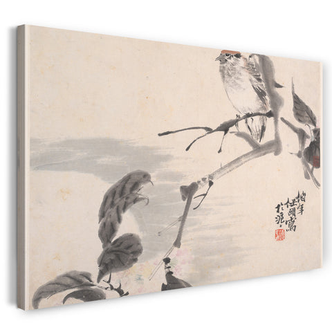 Leinwandbild Ren Yi - Tiere, Blumen und Vögel