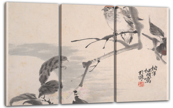 Leinwandbild Ren Yi - Tiere, Blumen und Vögel