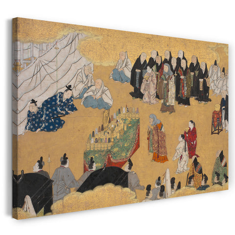 Leinwandbild Kyo-Kano Schule - Szene aus der Geschichte des Genji (Genji monogatari e-maki)