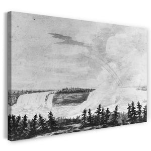Leinwandbild Pavel Petrowitsch Svinin - Die Niagarafälle (Kopie nach einer Gravur im Port Folio Magazine, März 1810)