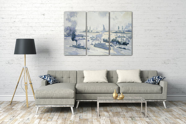 Leinwandbild Joseph Pennell - Kriegsschiffe im Hafen