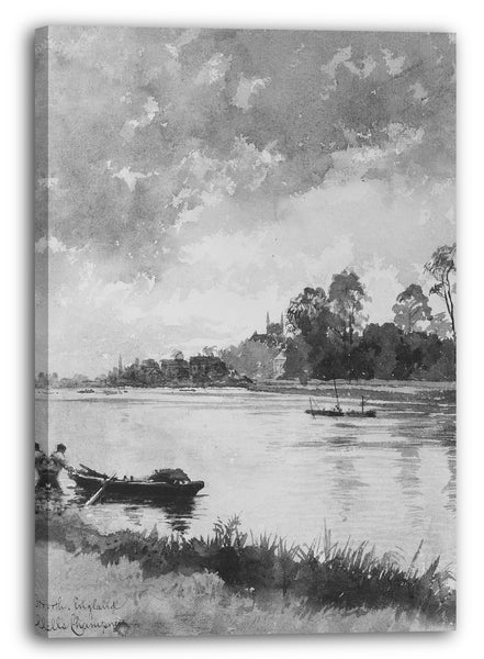 Leinwandbild James Wells Champney - Fluss-Szene in England