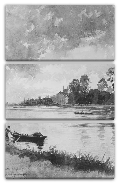 Leinwandbild James Wells Champney - Fluss-Szene in England