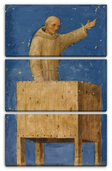 Leinwandbild Francesco di Giorgio Martini - St. Bernardino Predigt von einer Kanzel
