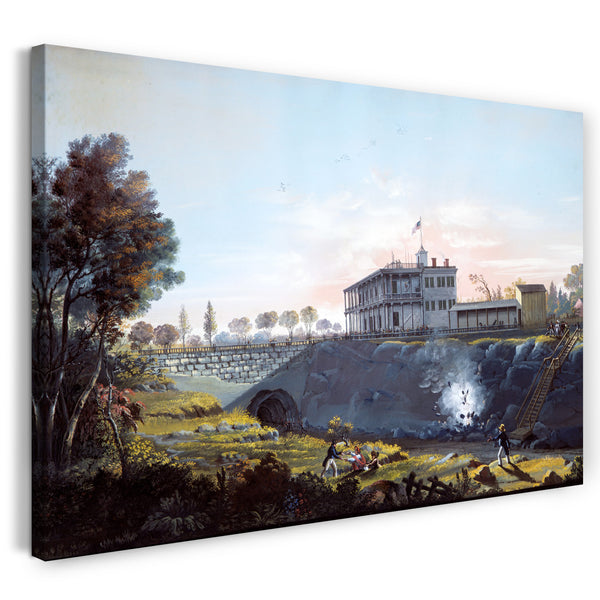 Leinwandbild Nicolino Calyo - Blick auf den Tunnel der Harlem Railroad