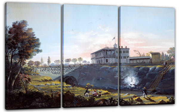 Leinwandbild Nicolino Calyo - Blick auf den Tunnel der Harlem Railroad