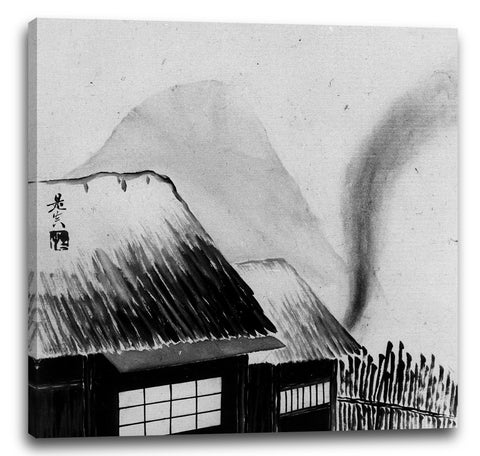 Leinwandbild Shibata Zeshin - Hütte und Berge