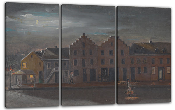 Leinwandbild William P. Chappel - Der Lampen-Anzünder