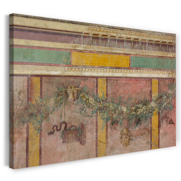Leinwandbild Späte Republikaner - Wandgemälde von der Westwand von Raum L der Villa von P. Fannius Synistor in Boscoreale