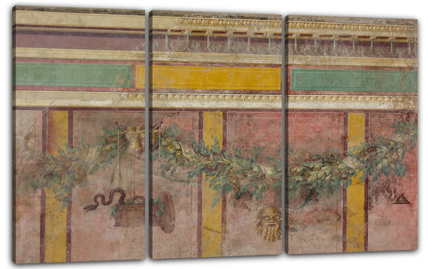 Leinwandbild Späte Republikaner - Wandgemälde von der Westwand von Raum L der Villa von P. Fannius Synistor in Boscoreale
