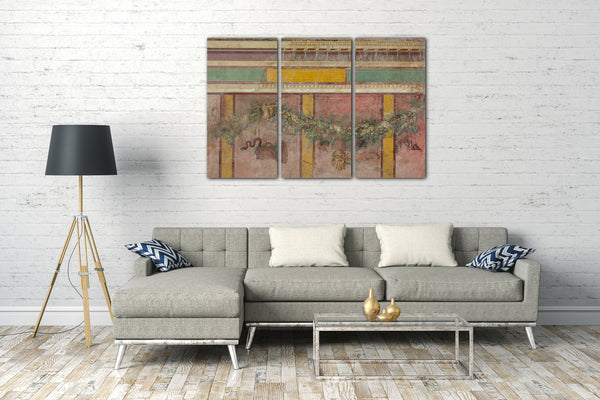 Leinwandbild Späte Republikaner - Wandgemälde von der Westwand von Raum L der Villa von P. Fannius Synistor in Boscoreale