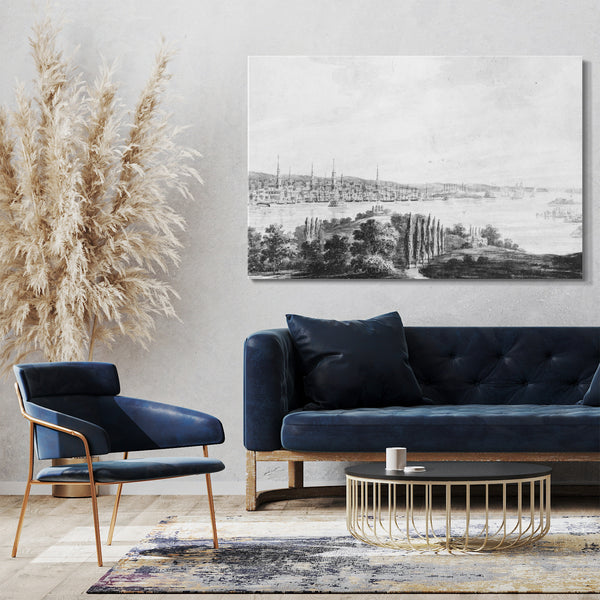 Leinwandbild Pavel Petrowitsch Svinin - New York City und Hafen von Weehawken
