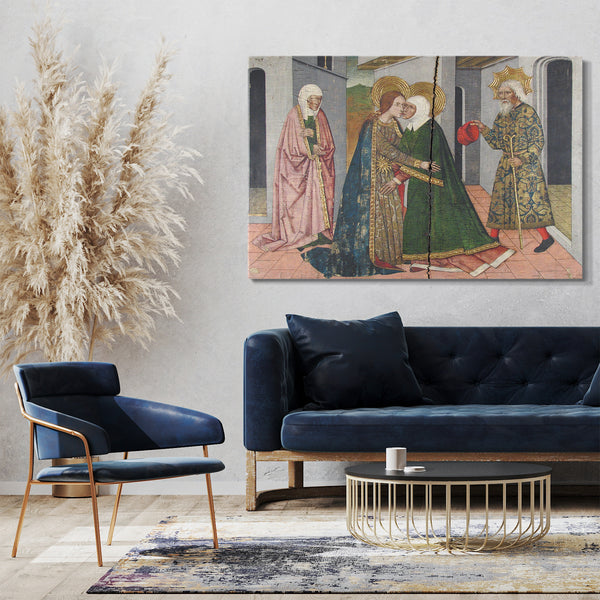 Leinwandbild Domingo Ram - Das Besuchs-Panel von Saint John Retabel