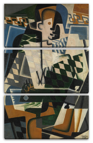 Leinwandbild Juan Gris - Harlekin mit einer Gitarre