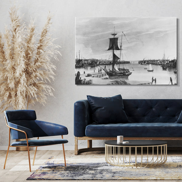 Leinwandbild Nicolino Calyo - Ansicht von New York von Williamsburg