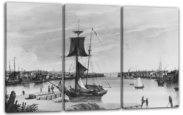 Leinwandbild Nicolino Calyo - Ansicht von New York von Williamsburg