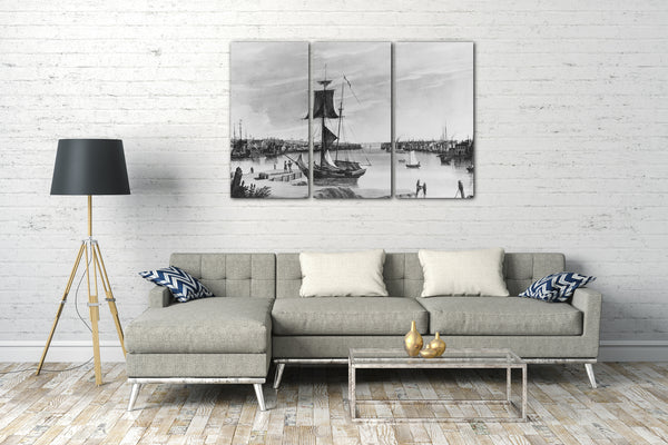 Leinwandbild Nicolino Calyo - Ansicht von New York von Williamsburg