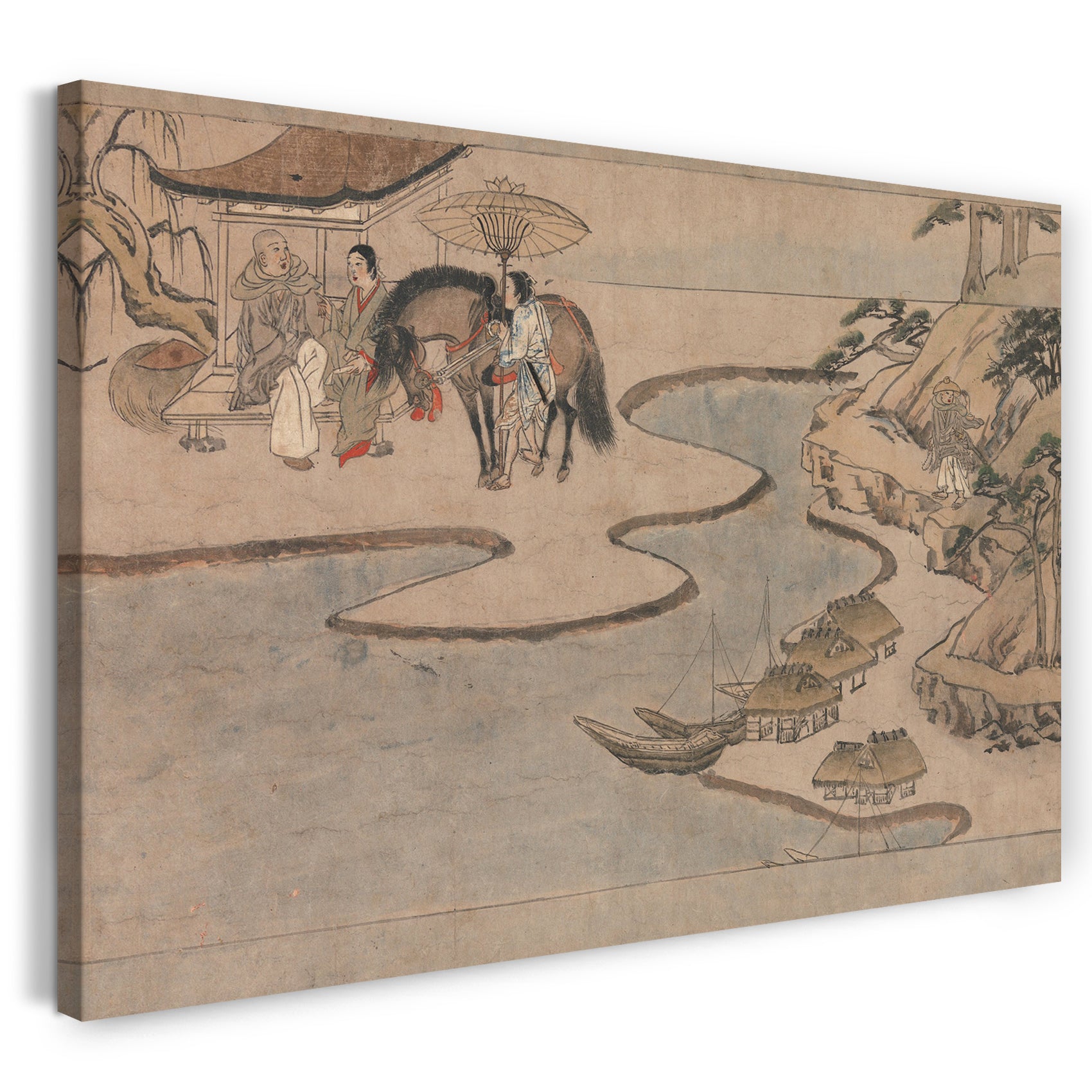 Leinwandbild Nicht identifizierter Künstler Japanisch - Eine lange Geschichte für eine Herbstnacht (Aki no yo nagamonogatari)