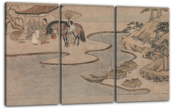 Leinwandbild Nicht identifizierter Künstler Japanisch - Eine lange Geschichte für eine Herbstnacht (Aki no yo nagamonogatari)