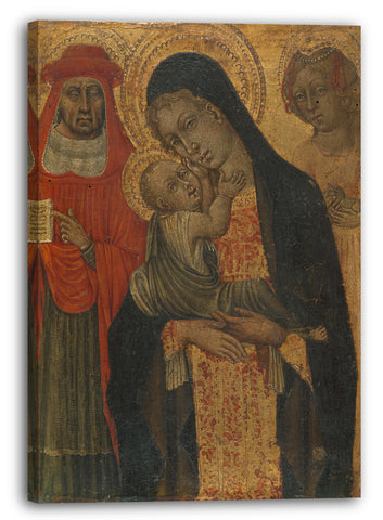 Leinwandbild Giovanni di Paolo - Madonna und Kind mit Heiligen Hieronymus und Agnes