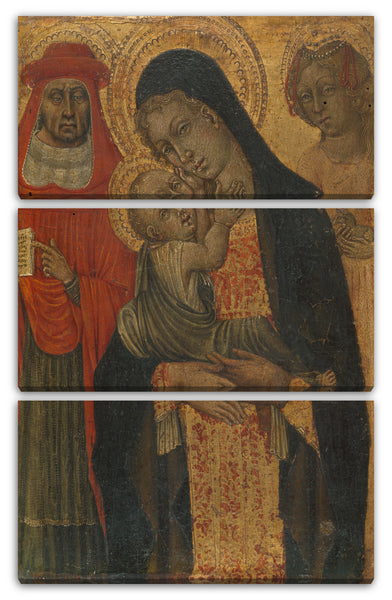 Leinwandbild Giovanni di Paolo - Madonna und Kind mit Heiligen Hieronymus und Agnes