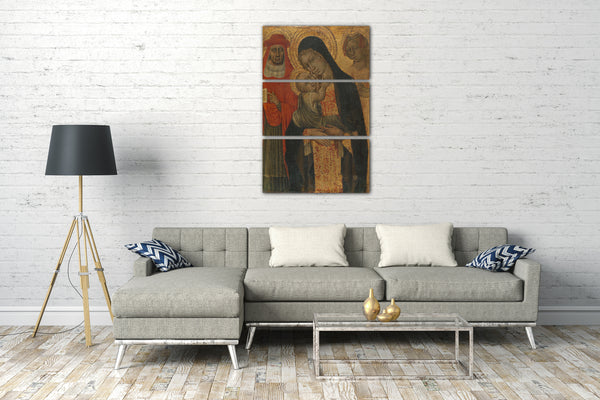 Leinwandbild Giovanni di Paolo - Madonna und Kind mit Heiligen Hieronymus und Agnes