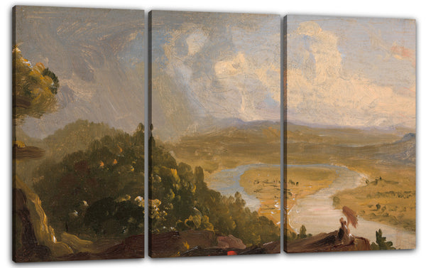 Leinwandbild Thomas Cole - Skizze für Blick vom Mount Holyoke, Northampton, Massachusetts, nach einem Gewitter (The Oxbow)