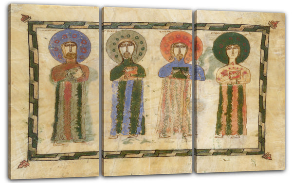 Leinwandbild 1290-1330 - Blatt aus einem Evangelistenbuch mit vier stehenden Evangelisten