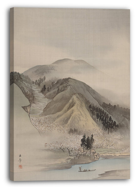 Leinwandbild Kawabata Gyokushō - Blüten an einem Fluss