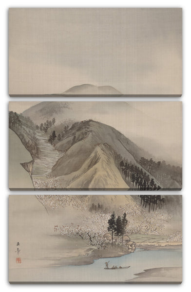 Leinwandbild Kawabata Gyokushō - Blüten an einem Fluss