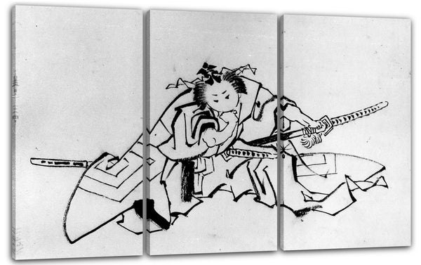 Leinwandbild Schule von Katsushika Hokusai - Der Schauspieler Danjuro als Shibaraku