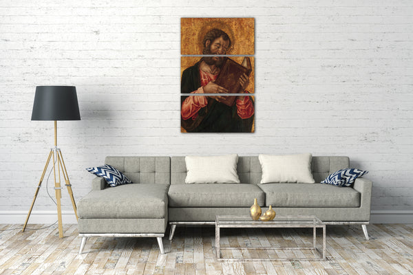 Leinwandbild Bartolomeo Vivarini - Ein Heiliger (Mark?) liest