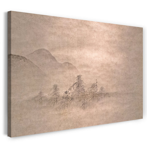 Leinwandbild Kano Motonobu zugeschrieben - Landschaft