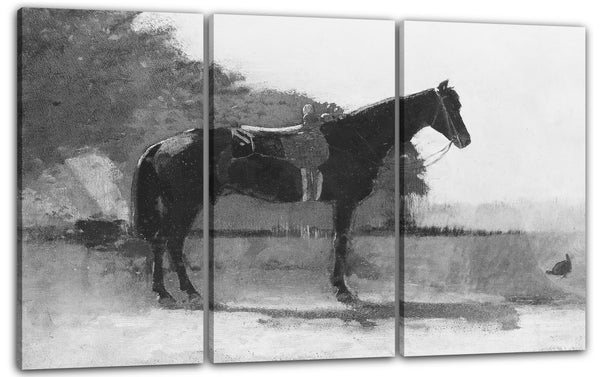 Leinwandbild Winslow Homer - Sattel-Pferd auf dem Bauernhof