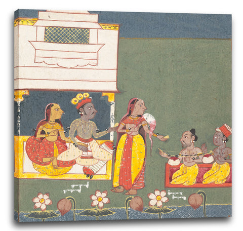 Leinwandbild ca. 1680 - Ragini Des Variri: Seite aus einer verteilten Ragamala-Serie (Garland of Musical Modes)