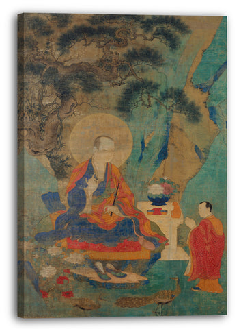 Leinwandbild Nicht identifizierter Künstler Sino-Tibeter, 15. Jahrhundert - Der Arhat Vajraputra