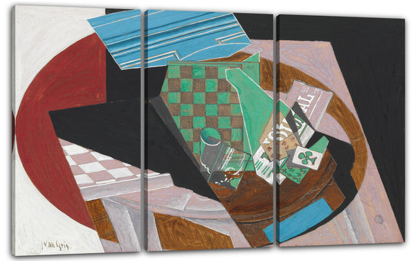 Leinwandbild Juan Gris - Schachbrett und Spielkarten