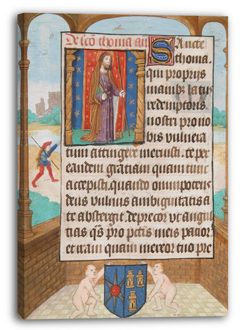 Leinwandbild ca. 1500 - Manuskript-Blatt mit dem heiligen Thomas, aus einem Stundenbuch