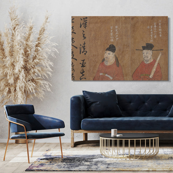 Leinwandbild Nicht identifizierter Künstler - Zwei Vorfahren der Mao-Familie