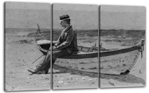 Leinwandbild Albertus H. Baldwin - Mann, der auf einem Boot sitzt