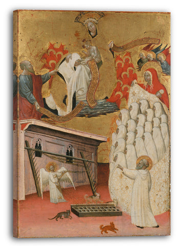 Leinwandbild Antonio del Massaro da Viterbo zugeschrieben - Santa Francesca Romana wird von der Jungfrau gekleidet
