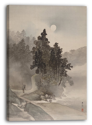Leinwandbild Kawabata Gyokushō - Reisen bei Mondschein