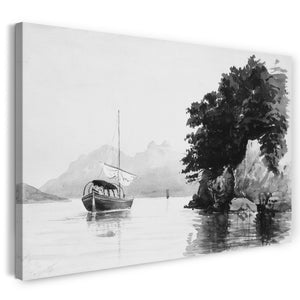 Leinwandbild John Singer Sargent - Lake of Lecco (aus der Schweiz 1869 Skizzenbuch)
