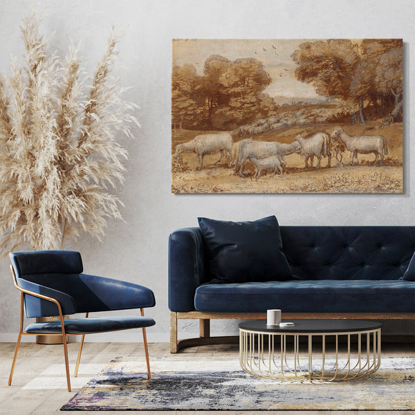 Leinwandbild Claude Lorrain - Landschaft mit Schafen