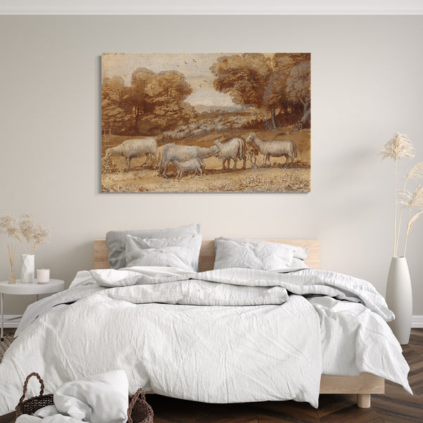Leinwandbild Claude Lorrain - Landschaft mit Schafen
